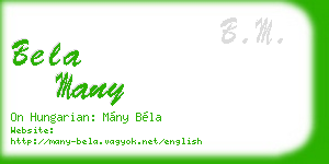 bela many business card